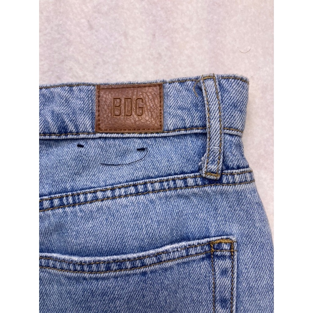 BDG‎ Slim Straight Jeans Womens 29 Blue High Rise Raw Hem 100% Cotton Denim - Picture 10 of 12